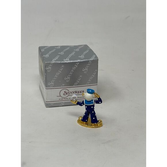 Swarovski Crystal Spoontiques Pewter Circus Sailor Navy Figurine Ball Miniature - Picture 2 of 3
